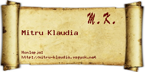 Mitru Klaudia névjegykártya